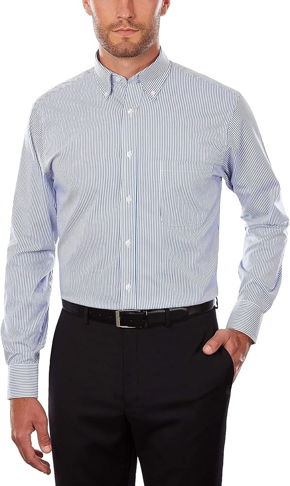 Van Heusen Men's Dress Shirt Regular Fit Pinpoint Stripe | Amazon (US)