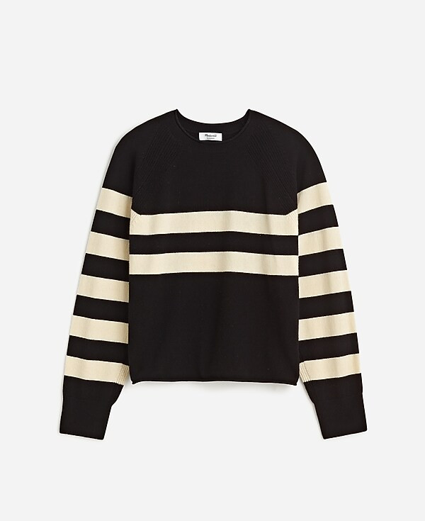 Cashmere Raglan Sweater in Stripe | Madewell | Madewell