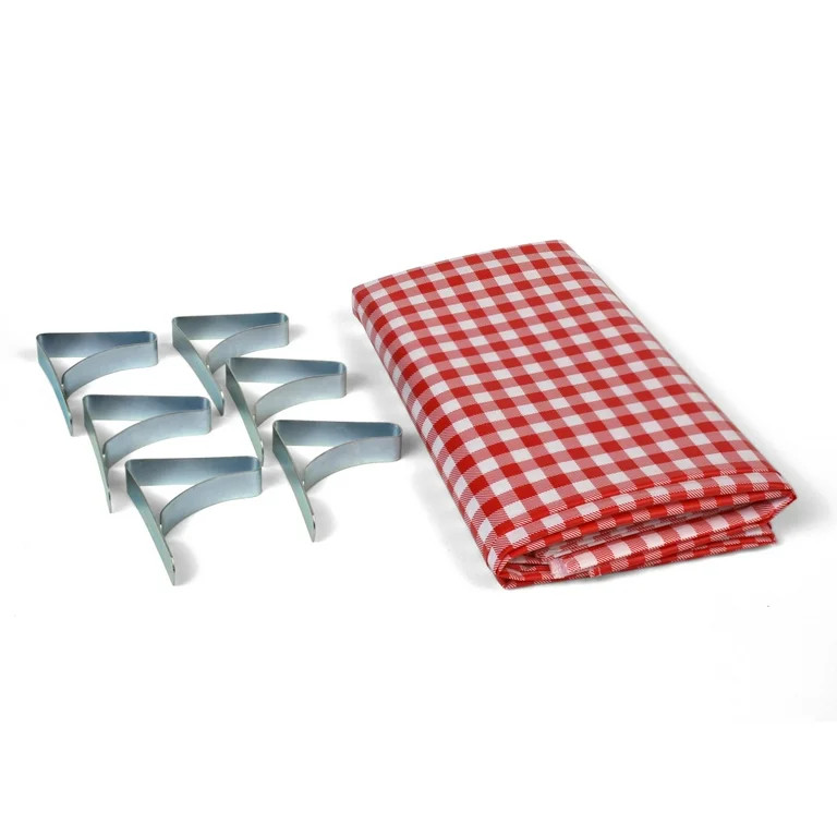 Coghlan's Picnic Combo Pack, Red and White Checkered 54” x 72” Vinyl Tablecloth & 6 Stainless... | Walmart (US)