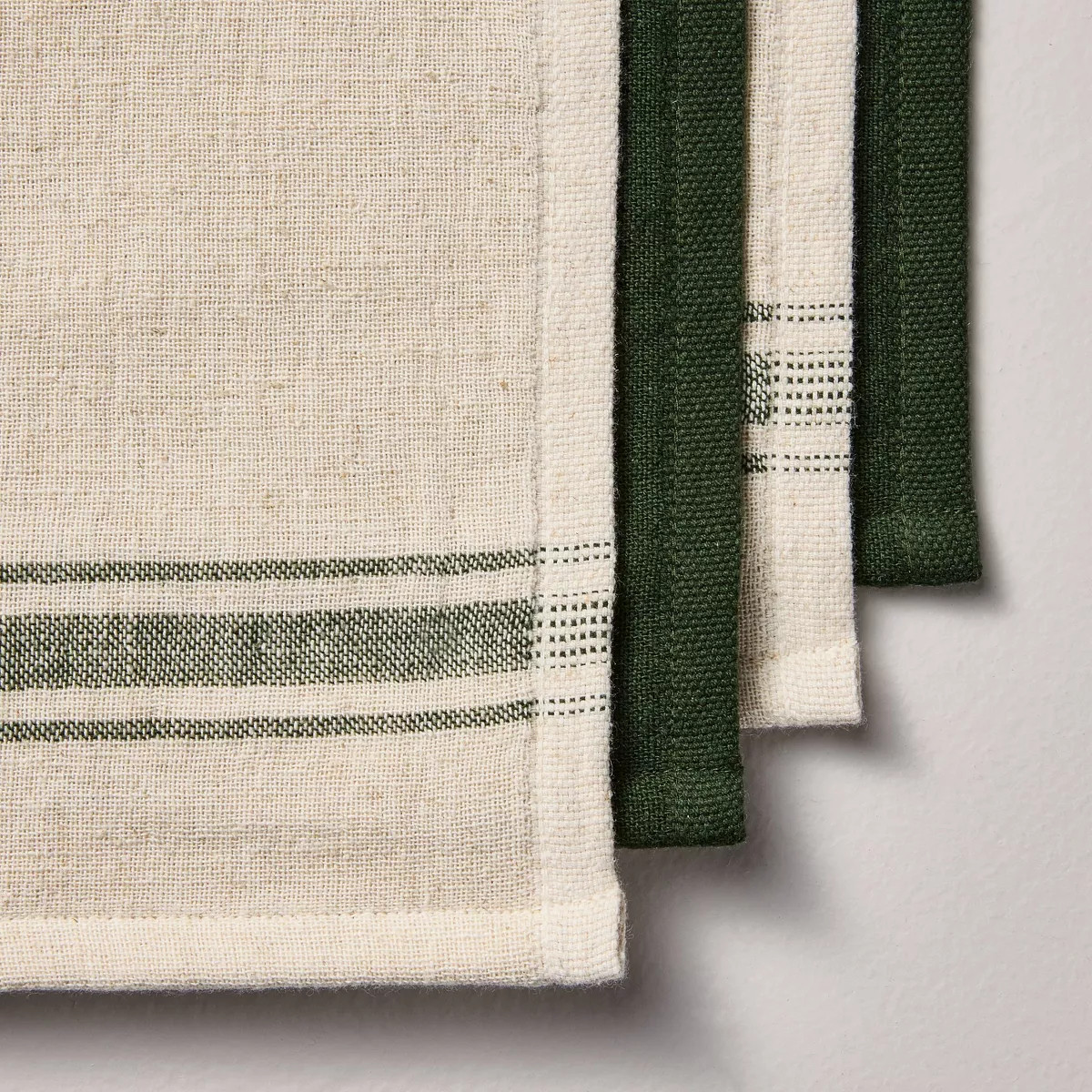 Set of 4 Striped Dishcloth Green/Natural - Hearth & Hand™ with Magnolia | Target