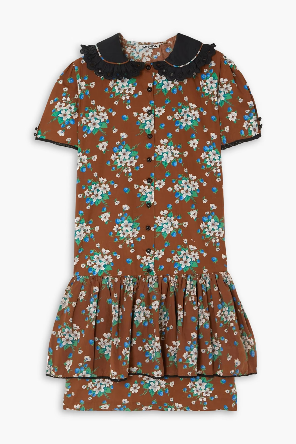 Clarice ruffled floral-print cotton-poplin dress | The Outnet (US and CA)