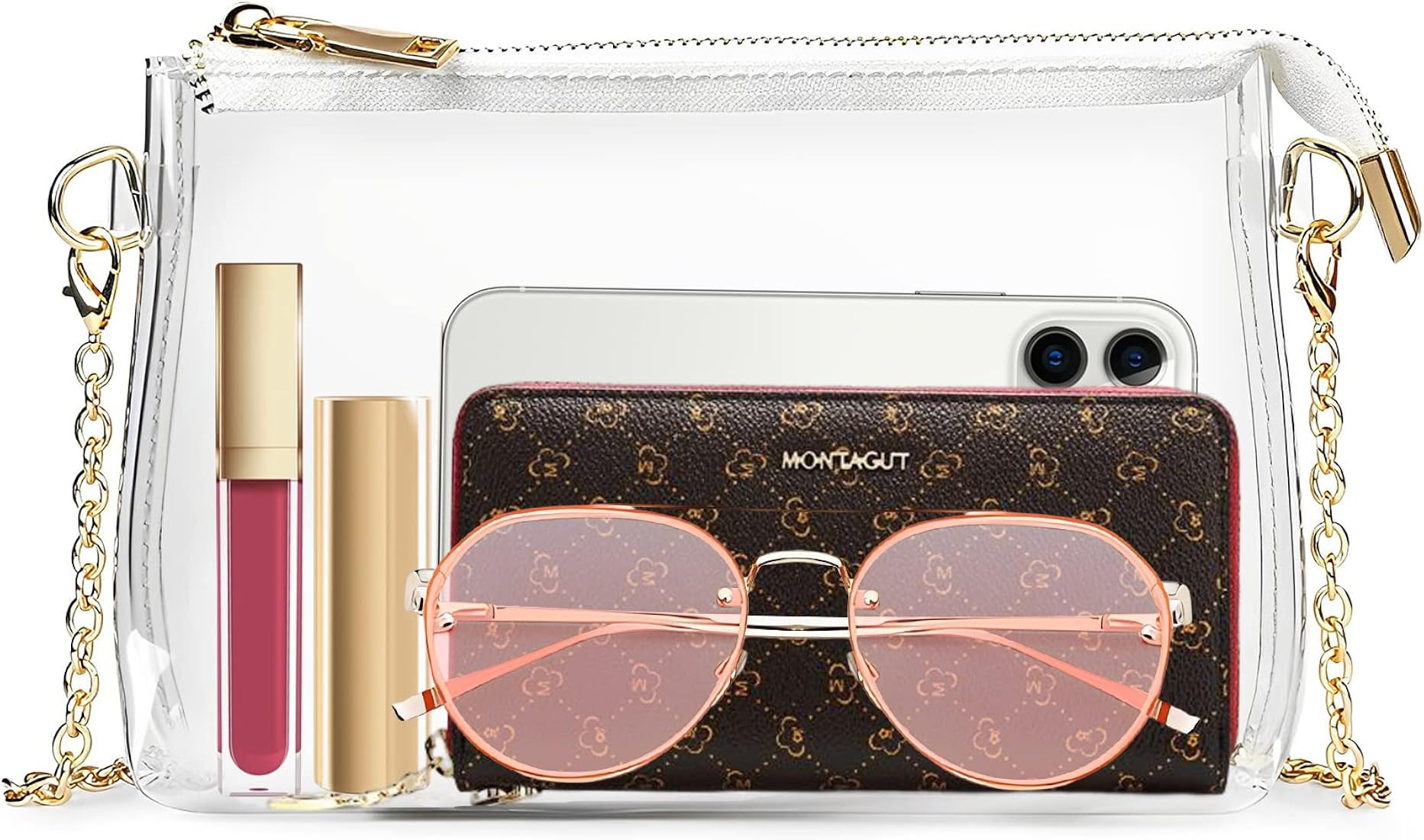 Ginogento Stadium Approved Clear Bags for Women,Clear Purse Stadium Approved,PVC Clear Bag,Clear ... | Amazon (US)