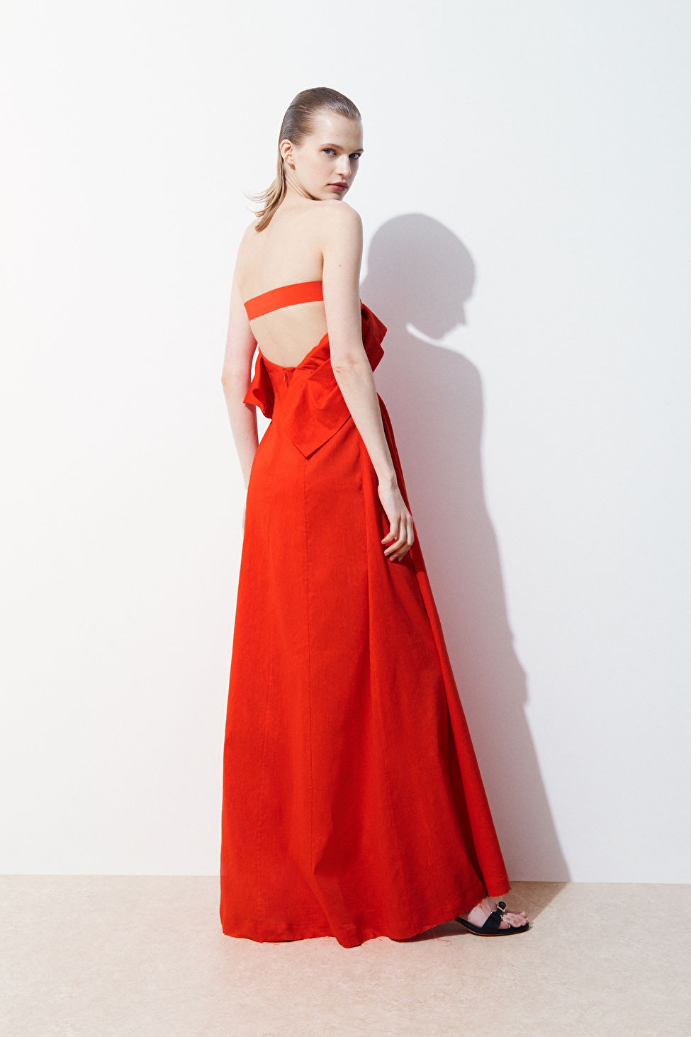 THE LINEN BUSTIER DRESS - BRIGHT ORANGE - Dresses - COS | COS (US)