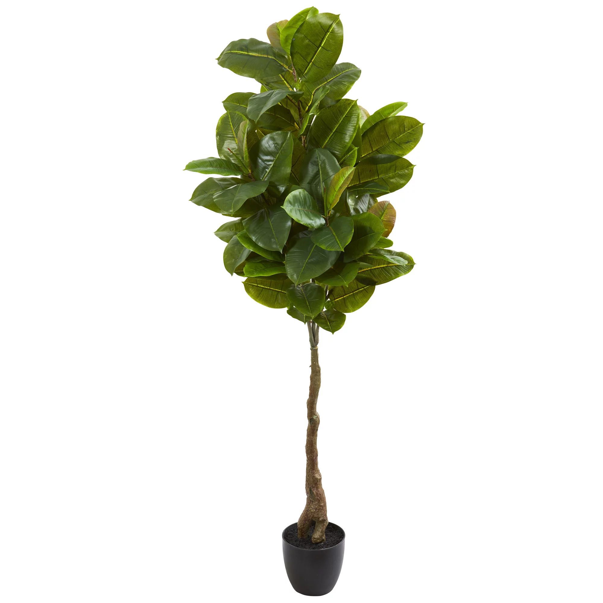 Nearly Natural 65in. Rubber Leaf Artificial Tree (Real Touch), Green - Walmart.com | Walmart (US)