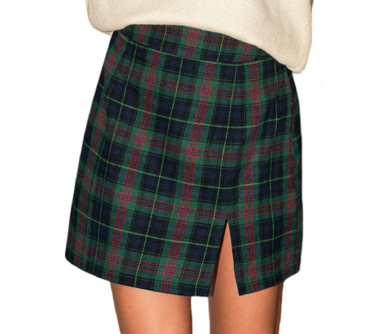 Cupshe Women's Drama Club Plaid Mini Skirt - Dark green | Macy's