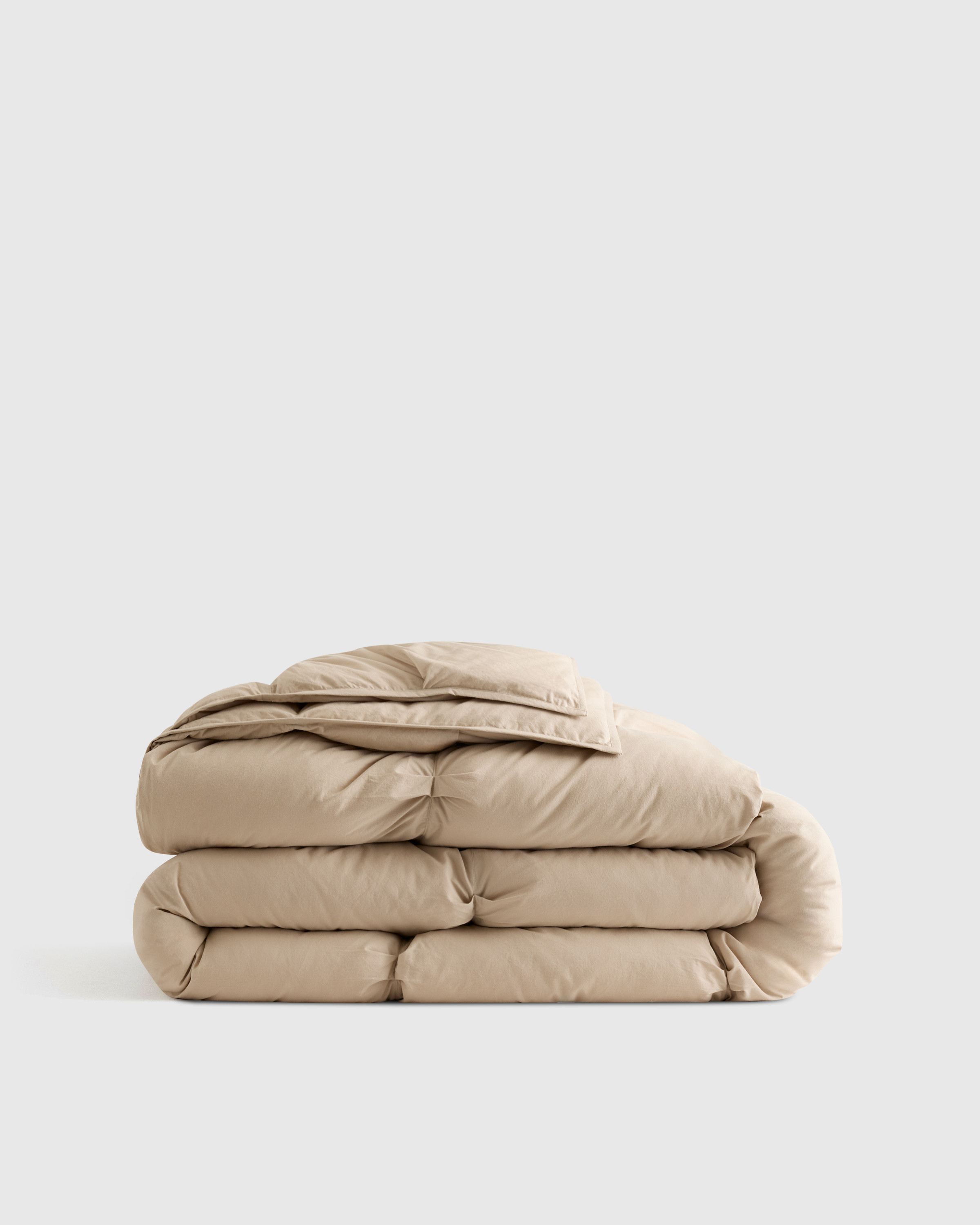 Quince | Cotton Pintuck Comforter in Toffee, Size Full/Queen, Organic Cotton | Quince