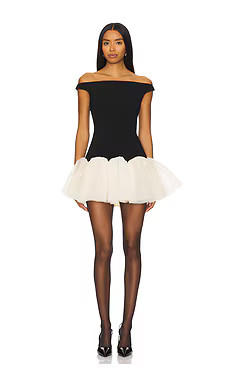 Lovers and Friends Alix Mini Dress in Black & Vanilla from Revolve.com | Revolve Clothing (Global)