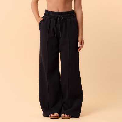 Blogilates Women's Travel Trouser High-Rise Wide Leg Sweatpants - Black XL | Target