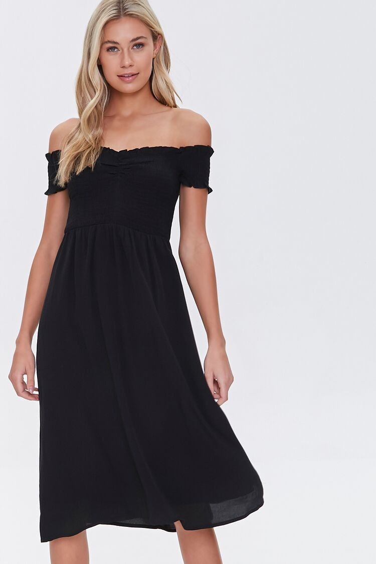 Smocked Off-the-Shoulder Midi Dress | Forever 21 (US)