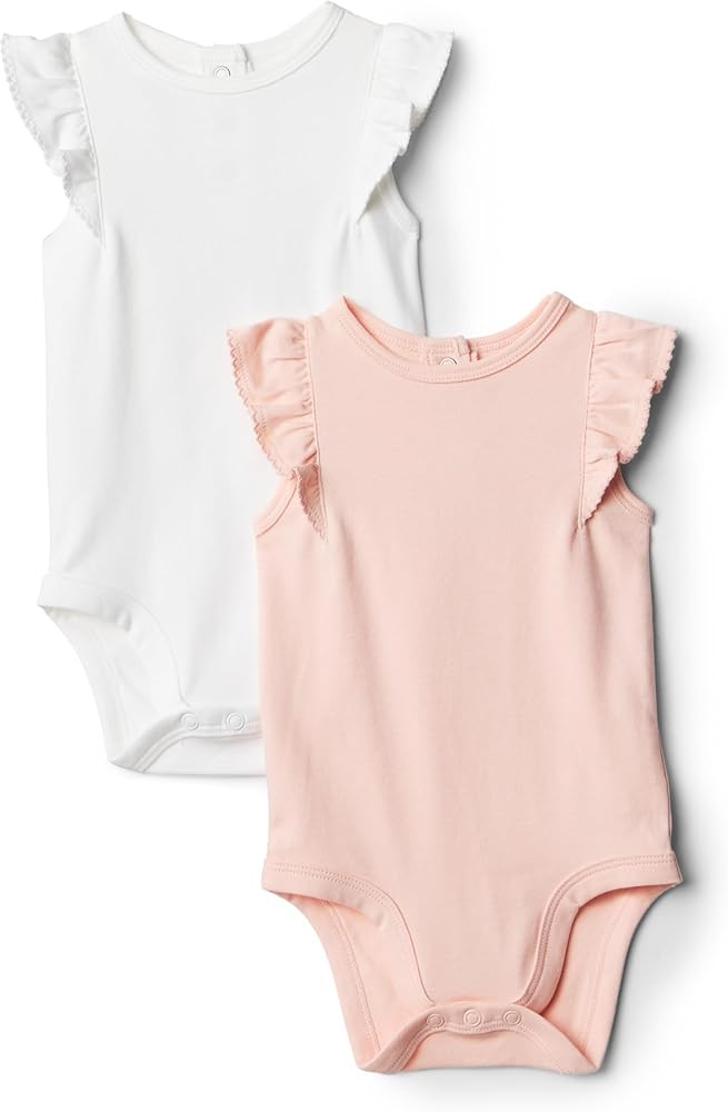 Amazon Essentials x Sofia Grainge Baby Girls' Embroidered Ruffle Bodysuit, Pack of 2 | Amazon (US)