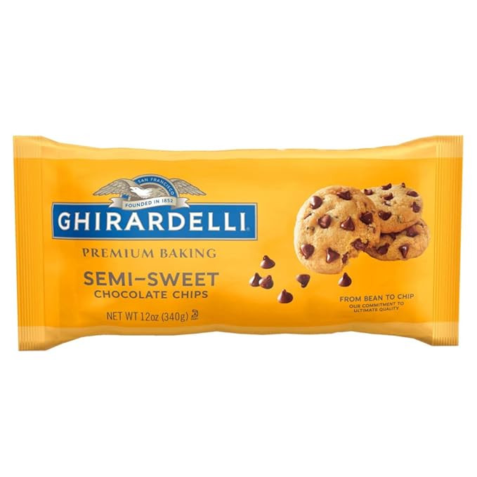 GHIRARDELLI Semi-Sweet Chocolate Premium Baking Chips, Chocolate Chips for Holiday Baking, 12 Oz ... | Amazon (US)