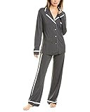 Cosabella Women's Amore Ls Top Pant Pj Set, Anthracite/Moon Ivory, Small | Amazon (US)