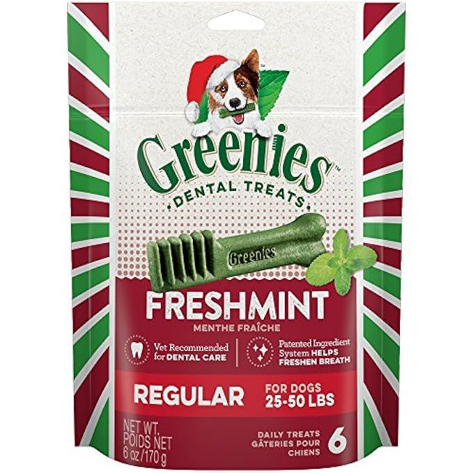 Greenies Holiday Freshmint Dental Chews Treats For Dogs - 6 Oz | Amazon (US)