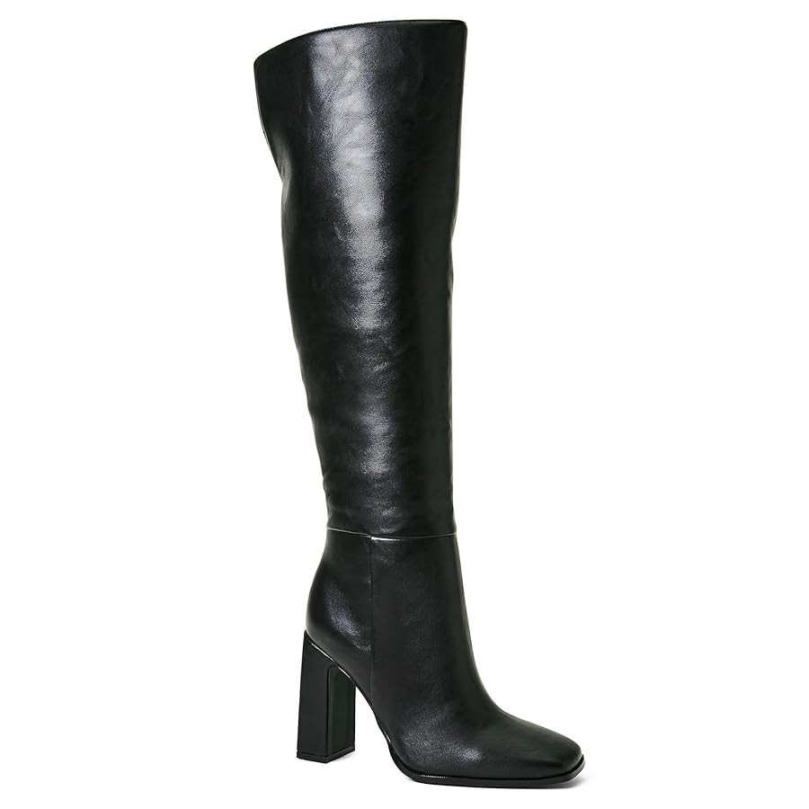 JustFab Knee High Boots Womens Square Toe Chunky Heel Tall Boots for Women High Heel Side Zipper ... | Amazon (US)