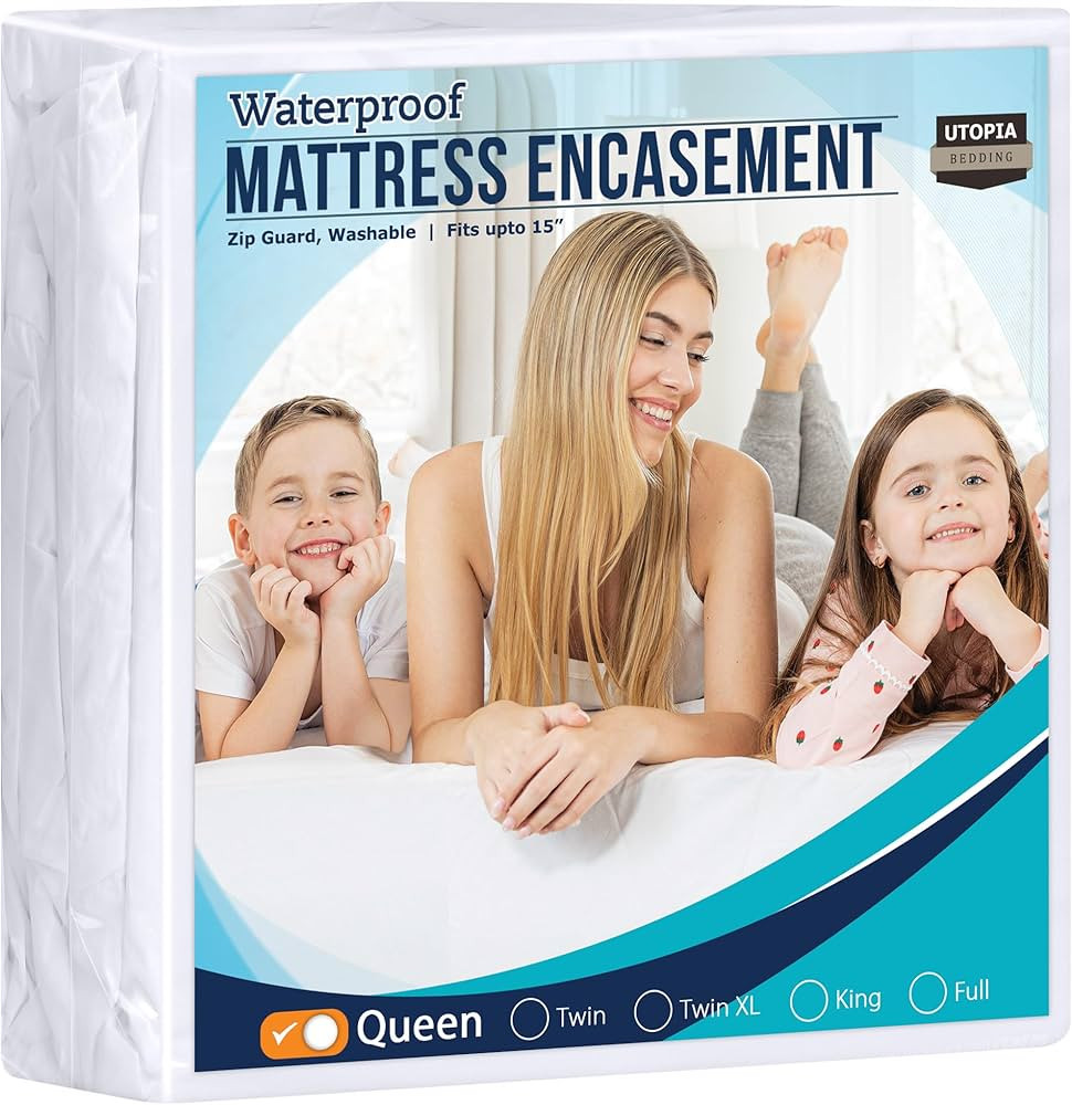 Utopia Bedding Zippered Mattress Encasement Queen, 100% Waterproof Bed Bug and Dust Mite Proof Ma... | Amazon (US)