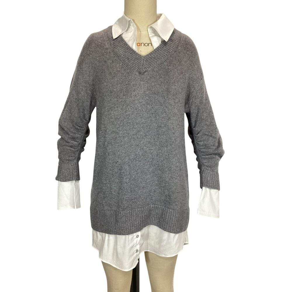 Cinq A Sept Layered Heather Grey Santina Sweater Dress Size XS | Poshmark