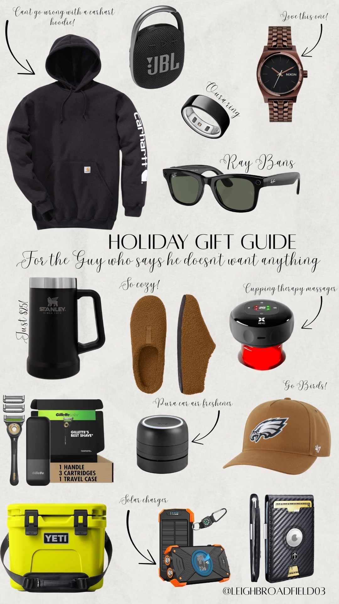 A gift guide for the guy in your life who says he doesn’t want anything 

#LTKSeasonal #LTKGiftGuide #LTKHoliday