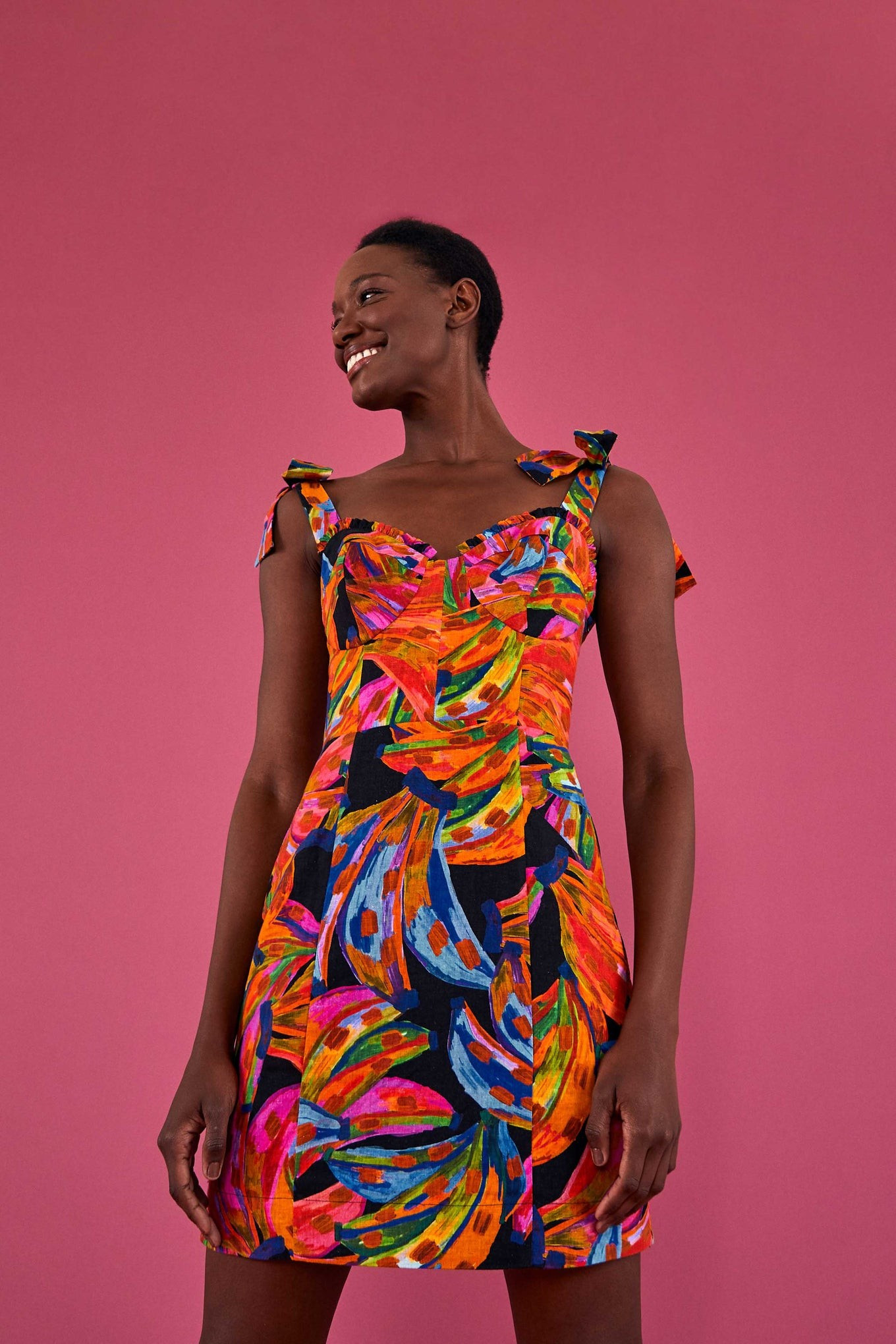 rainbow bananas mini dress | FarmRio (US)