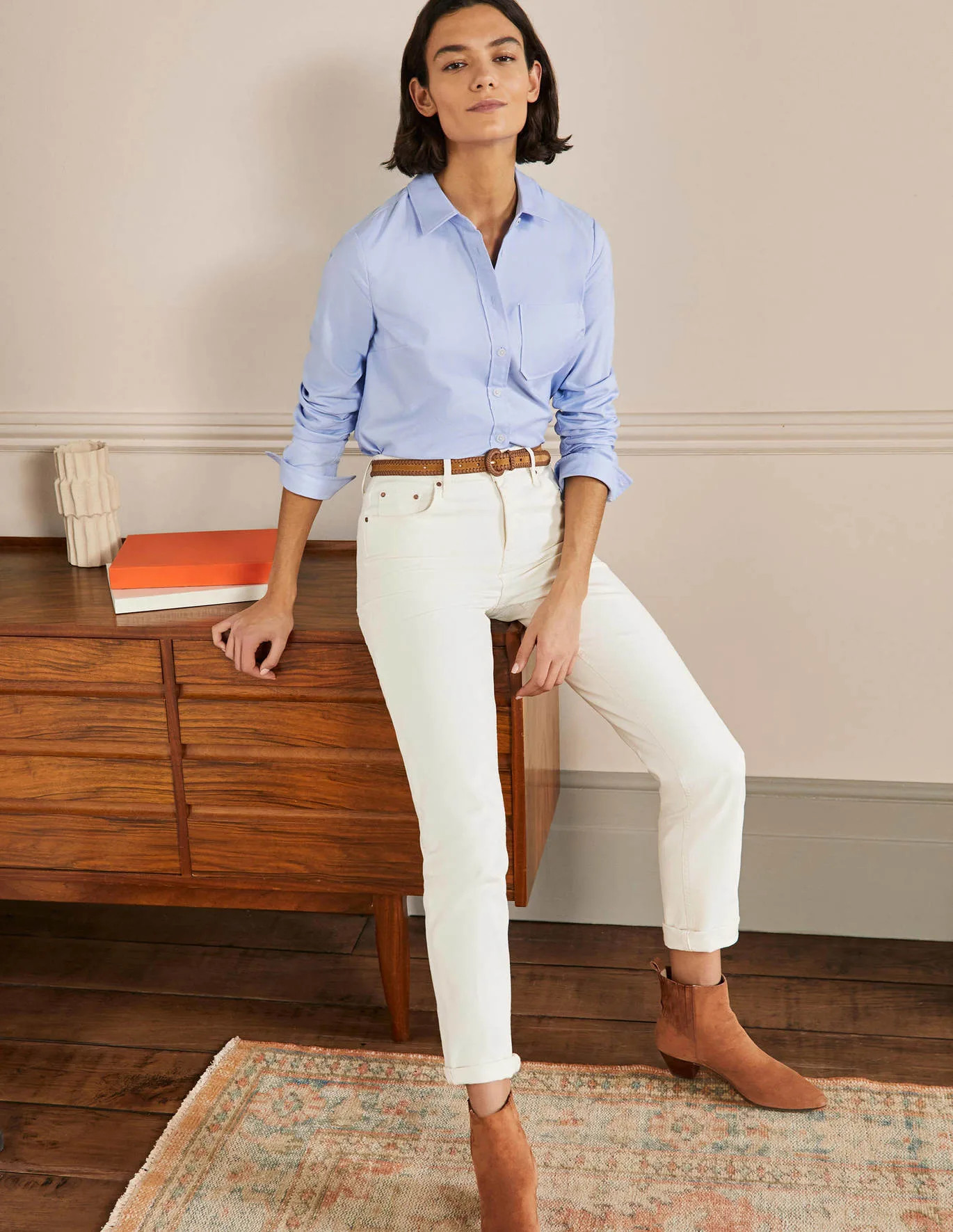 Girlfriend Jeans - Ecru | Boden (US)