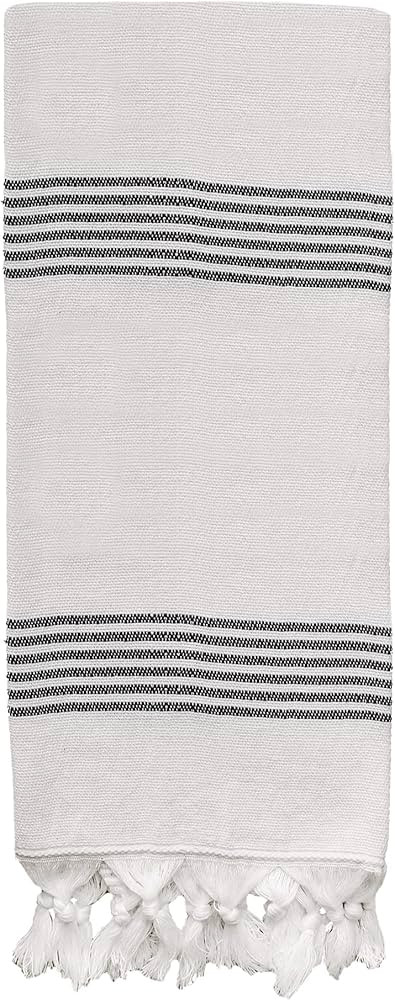 Sweet Water Decor Turkish Cotton + Bamboo from Rayon Hand Towels | Large Size 19 x 35 | Cream wit... | Amazon (US)