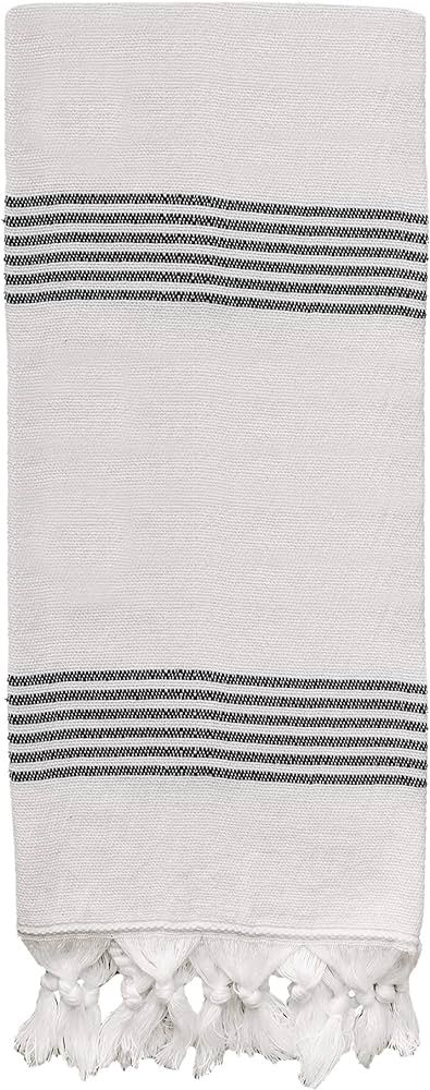 Sweet Water Decor Turkish Cotton + Bamboo from Rayon Hand Towels | Large Size 19 x 35 | Cream wit... | Amazon (US)