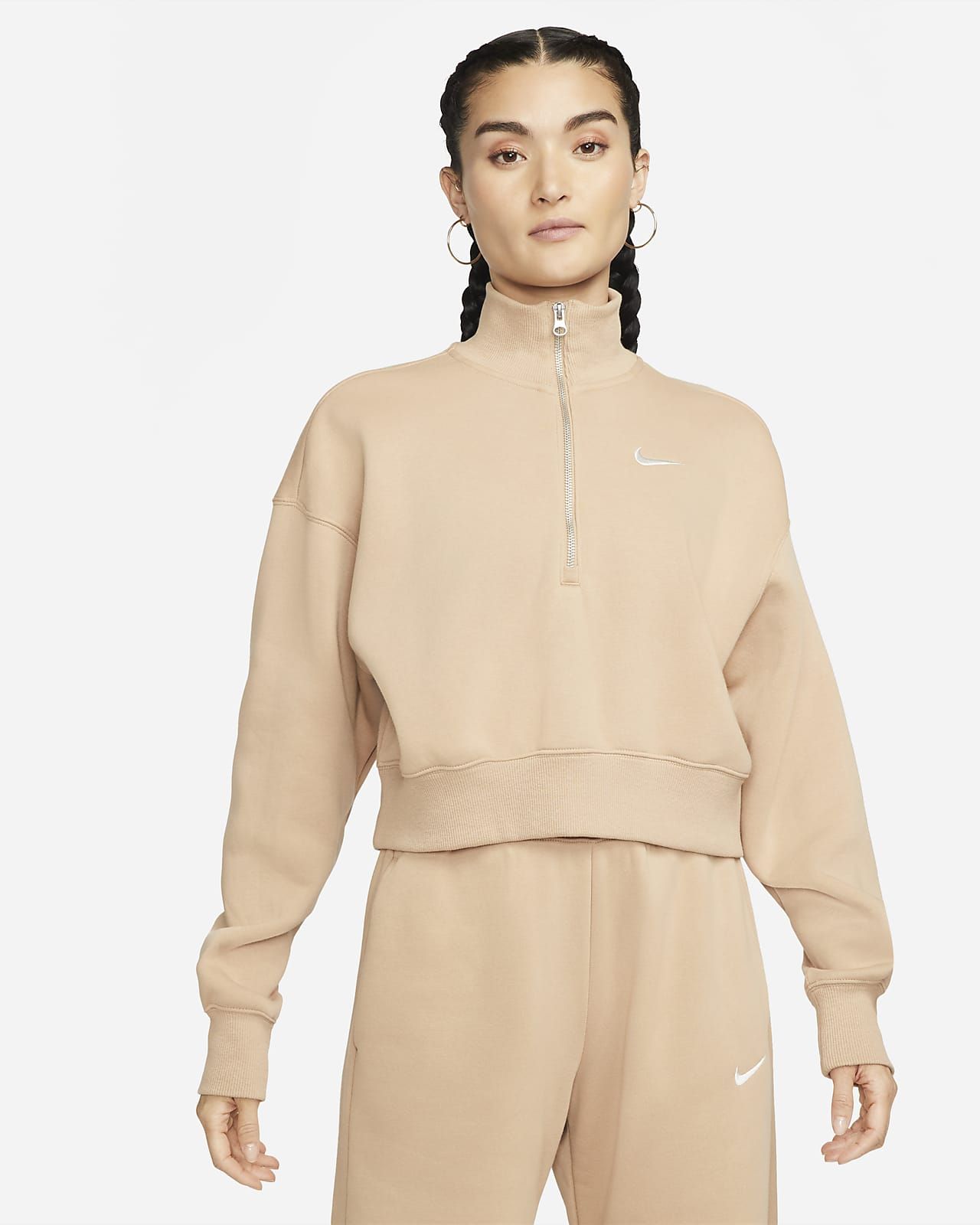 Women's Oversized 1/2-Zip Crop Sweatshirt | Nike (US)
