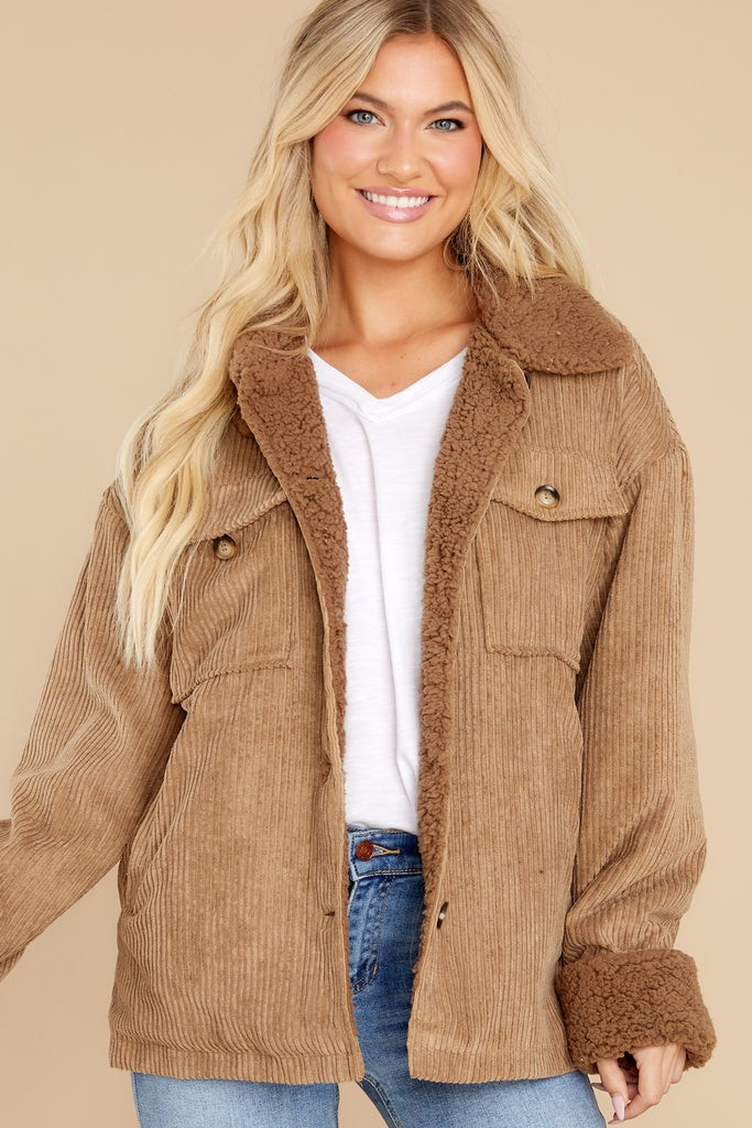 Find Your Groove Camel Corduroy Jacket | Red Dress 