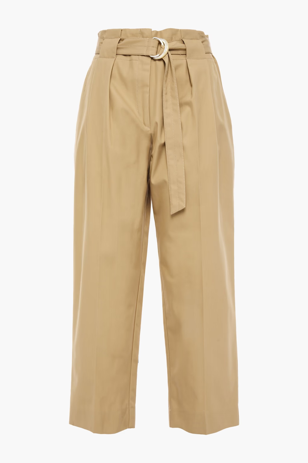Beige Belted cotton-twill straight-leg pants | SANDRO | THE OUTNET | The Outnet (US and CA)