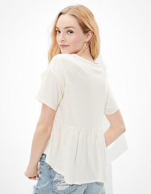 AE Scoop Neck Babydoll T-Shirt | American Eagle Outfitters (US & CA)