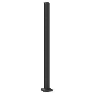 AquatinePLUS 2.38 in. x 2.38 in. x 4.20 ft. Black Aluminum Hard Surface Pool Fence Post | The Home Depot
