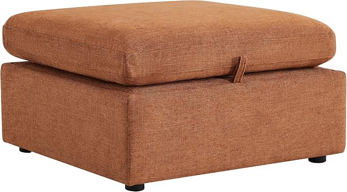 CHITA 34 Inch Upholstered Square Modular Storage Ottoman for Sectional Sofa,Storage Ottoman Footr... | Amazon (US)