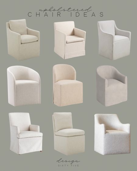 Upholstered linen chairs | most of these are on casters so they’re great as office desk chairs or dining room chairs. I love that the wheels are hidden underneath so they don’t look like office chairs! 

#LTKhome #LTKsalealert