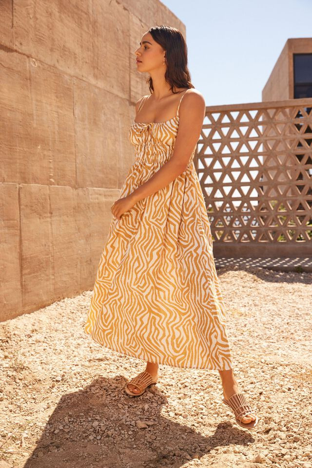 Liza Maxi Linen Dress | Dynamite Clothing