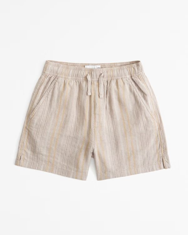 boys linen-blend pull-on shorts | boys matching sets | Abercrombie.com | Abercrombie & Fitch (US)