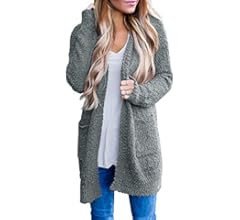 MEROKEETY Women's Long Sleeve Soft Chunky Knit Sweater Open Front Cardigans Outwear Coat | Amazon (US)
