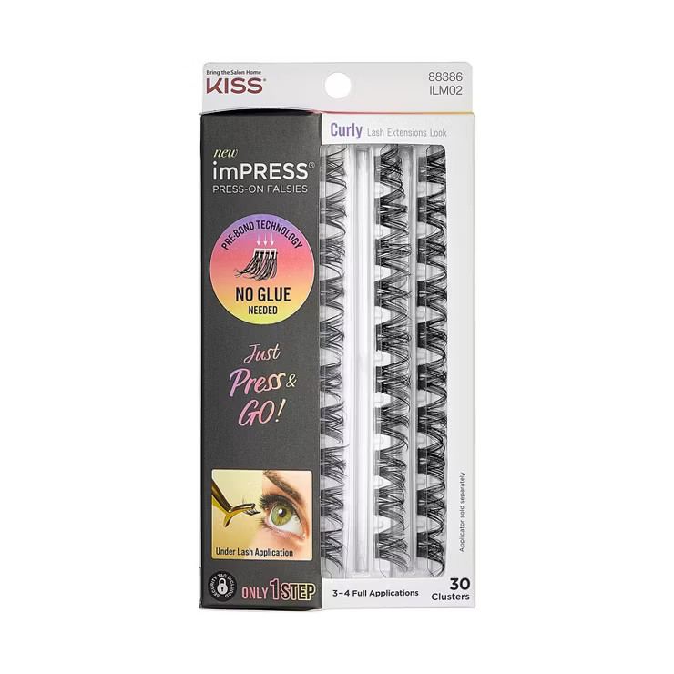 KISS imPRESS Press on Falsies Eyelash Clusters Refill - Curly - 30ct | Target