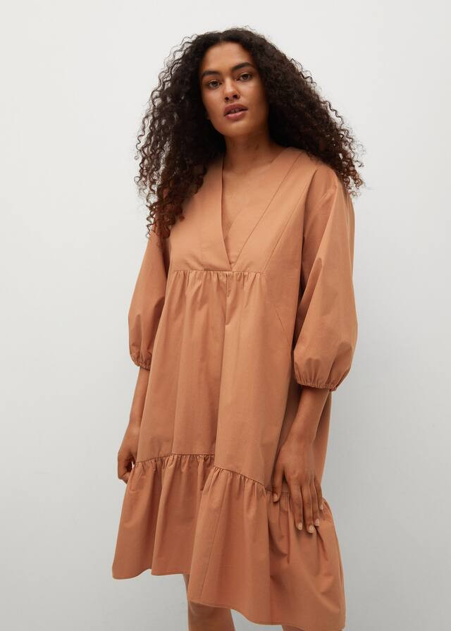 Frill cotton dress | MANGO (US)