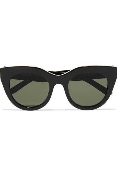 Le Specs - Air Heart Cat-eye Acetate And Gold-tone Sunglasses - Black | NET-A-PORTER (US)