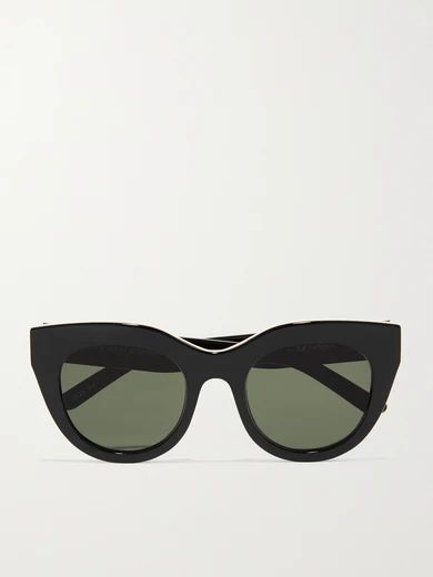 Le Specs - Air Heart Cat-eye Acetate And Gold-tone Sunglasses - Black | NET-A-PORTER (US)