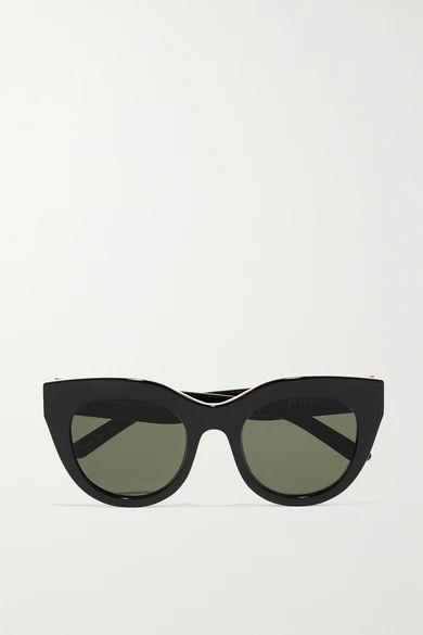Le Specs - Air Heart Cat-eye Acetate And Gold-tone Sunglasses - Black | NET-A-PORTER (US)