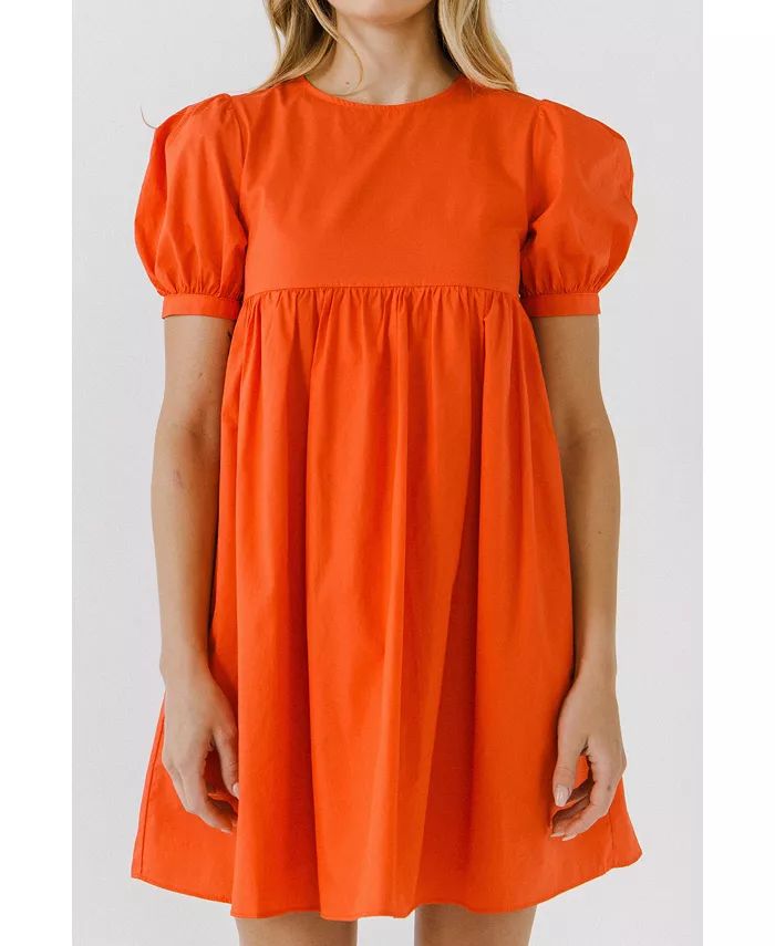English Factory Women's Puff Sleeve Babydoll Dress - Macy's | Macy's