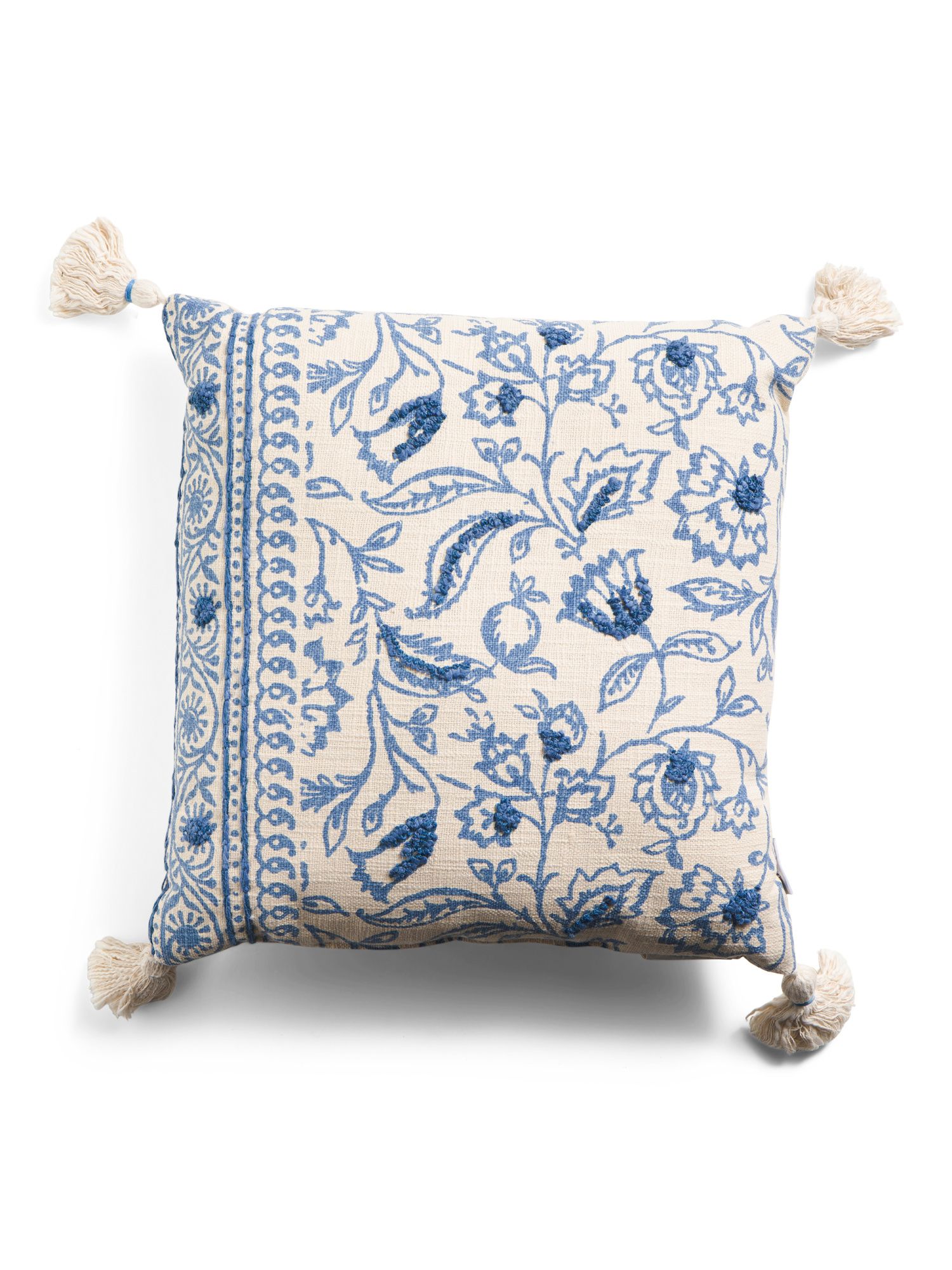 20x20 Indoor Outdoor Eliza Paisley Pillow With Tassels | Throw Pillows | Marshalls | Marshalls