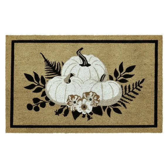 My Texas House Natural Vines and Pumpkin Outdoor Coir Doormat, 30" x 48" | Walmart (US)