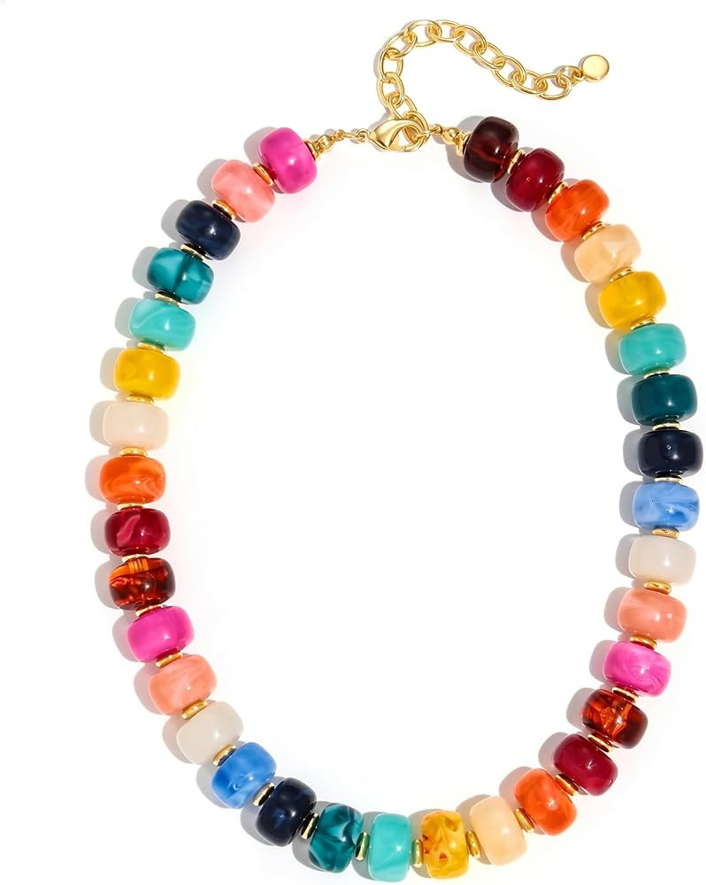 Chunky Beaded Necklace for Women, Statement Jewelry Gifts | Amazon (US)