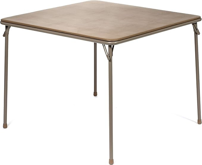 38" Square Folding Card Table - Portable, Easy-to-Store, Vinyl Upholstered, Sturdy Steel, Wheelch... | Amazon (US)