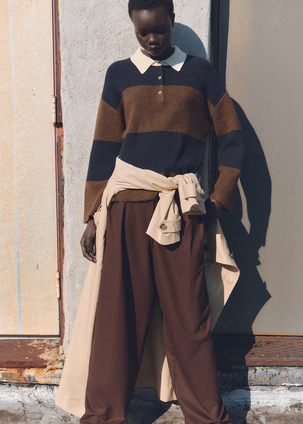 Striped polo-neck sweater - Women | MANGO Canada | Mango Canada