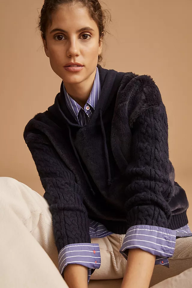 Faux Fur Sweater Hoodie | Anthropologie (US)