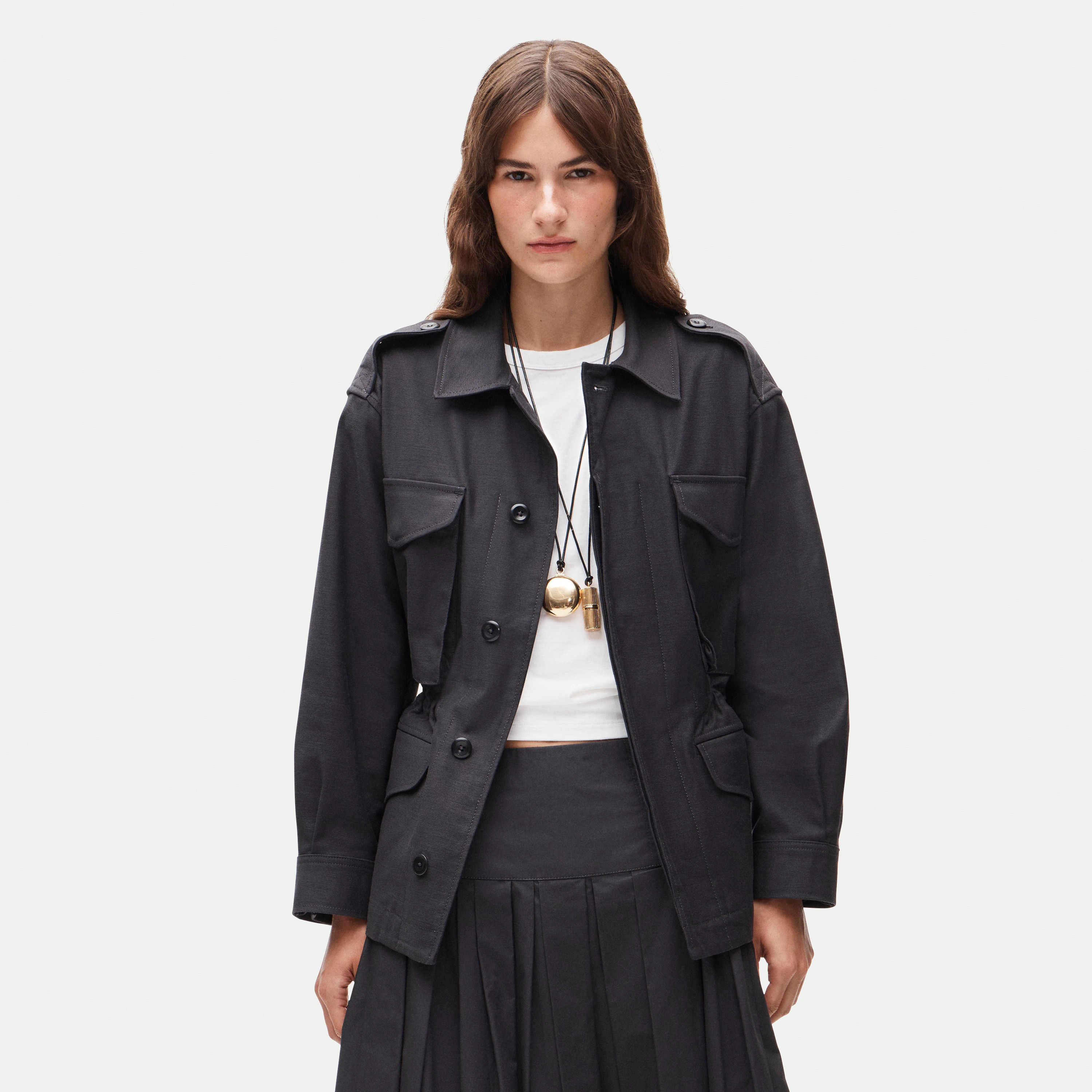 Utility shirt-jacket in cotton sateen | J. Crew US