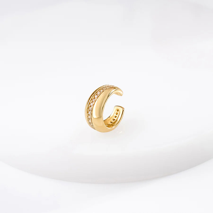 Pave Stripe Gold 9mm Ear Cuff | Wanderlust + Co
