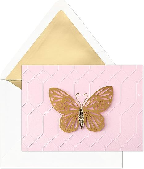 Hallmark Signature Blank Cards, Pink Butterfly (8 Cards with Envelopes) | Amazon (US)